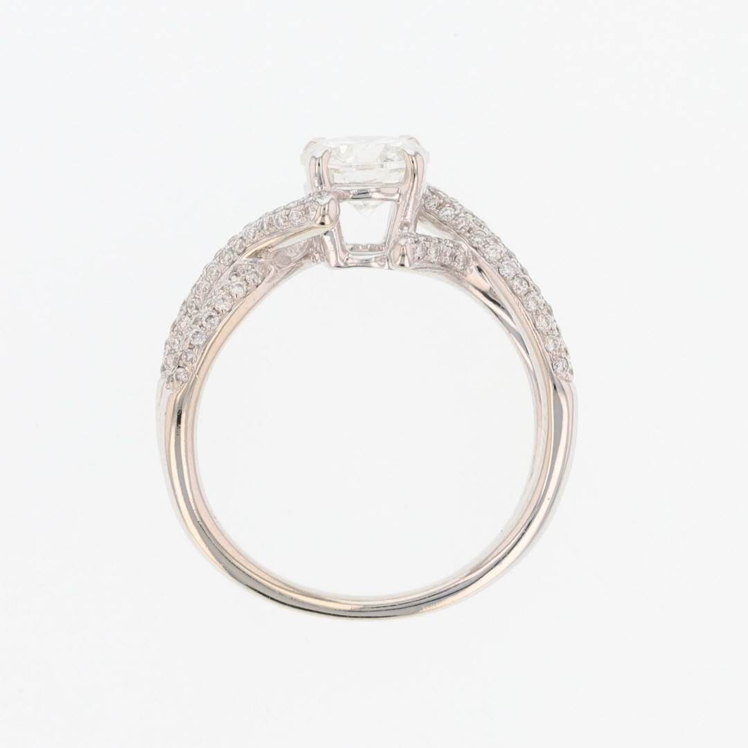 1.23ctw Round Cut Diamond Split Shank Engagement Ring 14k White Gold Size 6