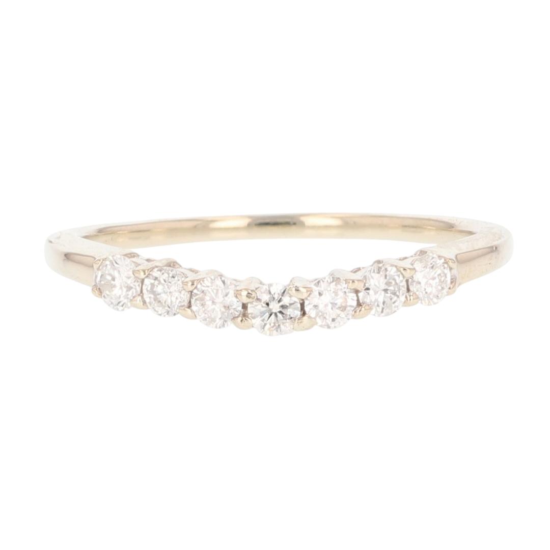 .24ctw Round Cut Diamond Contoured Wedding Band Ring 14k White Gold Size 7