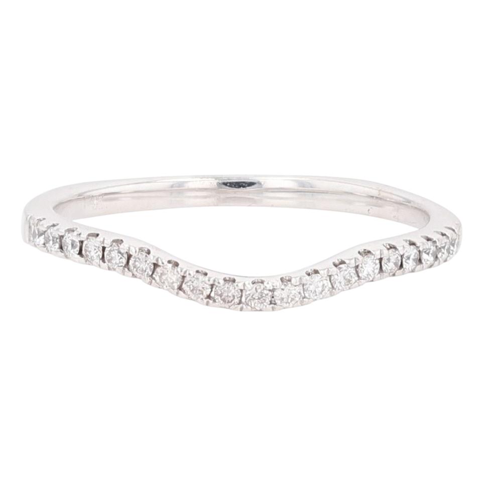 .12ctw Round Cut Diamond Pavé Set Wedding Band Ring 14k White Gold Size ...