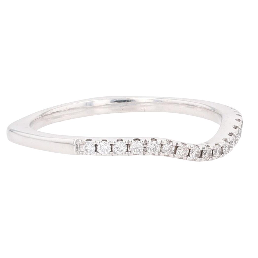 .12ctw Round Cut Diamond Pavé Set Wedding Band Ring 14k White Gold Size ...