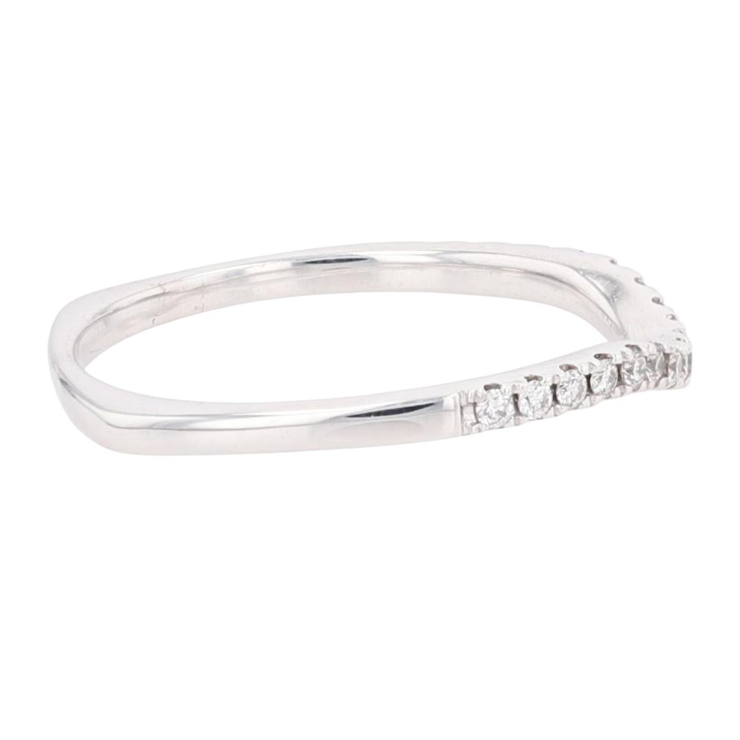 .12ctw Round Cut Diamond Pavé Set Wedding Band Ring 14k White Gold Size ...