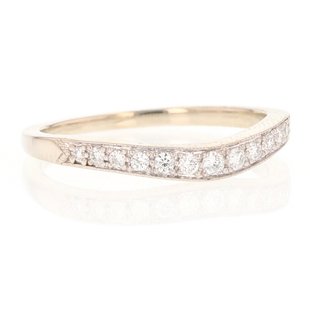 .19ctw Round Diamond Pavé Set Contoured Wedding Band Ring 14k White ...