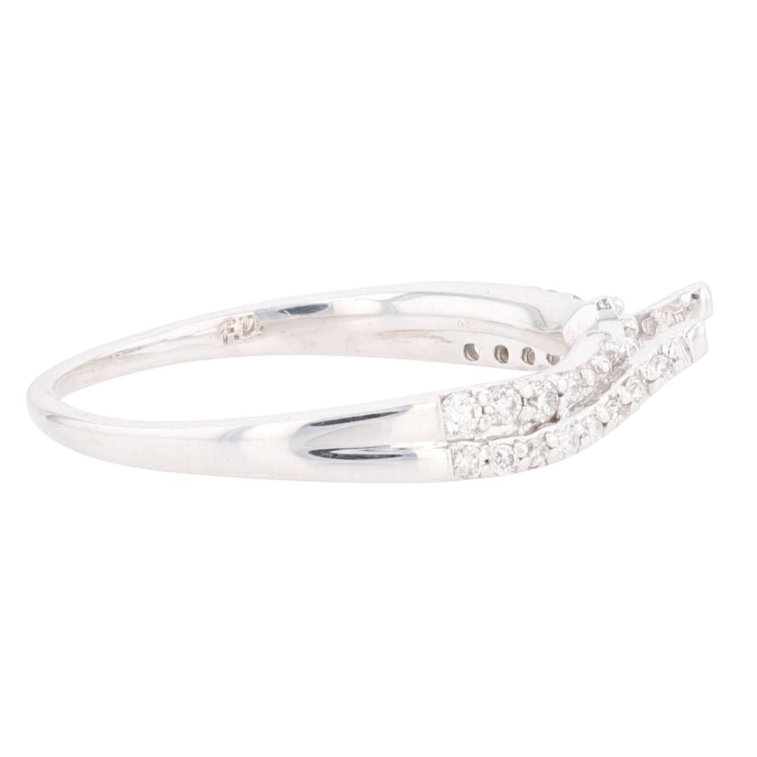 .23ctw Round Cut Diamond Pavé Set Wedding Band Ring 14k White Gold Size 7.5