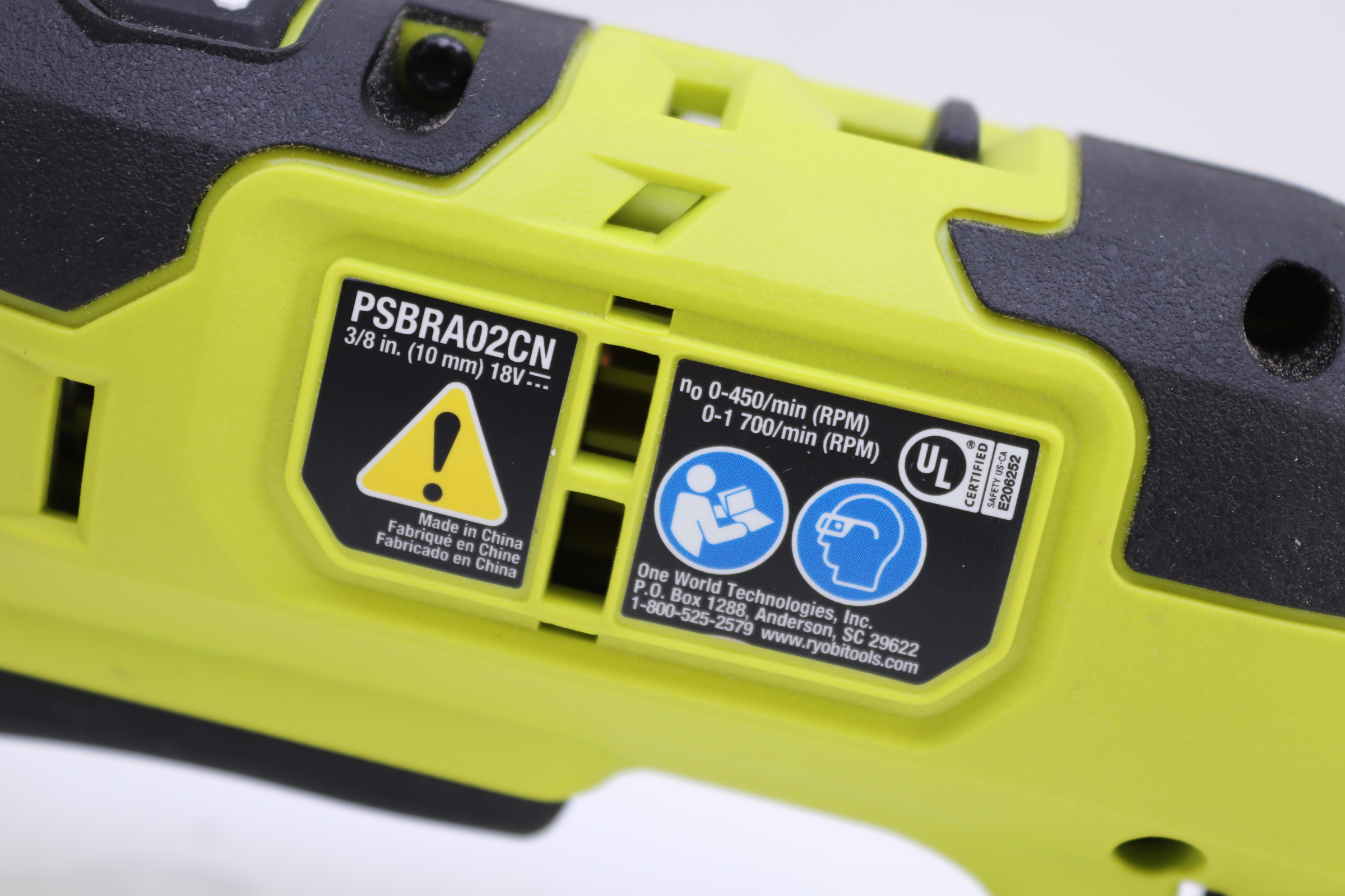 Ryobi PSBRA02CN ONE+ HP 18V Brushless Cordless Compact 3/8" Right Angle