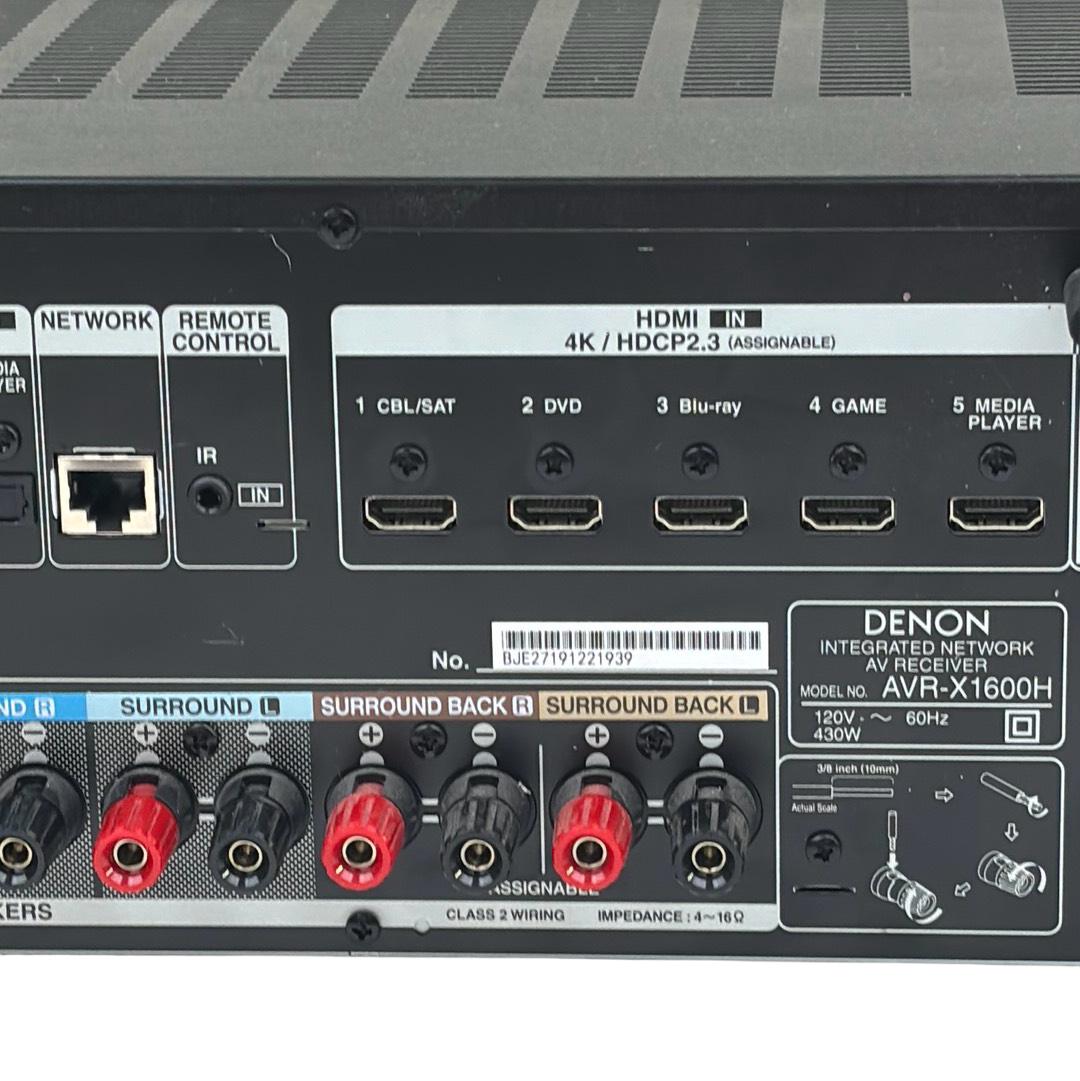 Denon AVR-X1600H 7.2 Channel 4K UHD AV Home Audio Receiver