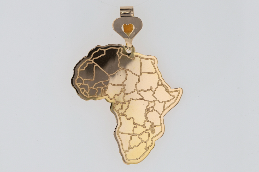 Africa orders continent pendant with rope chain