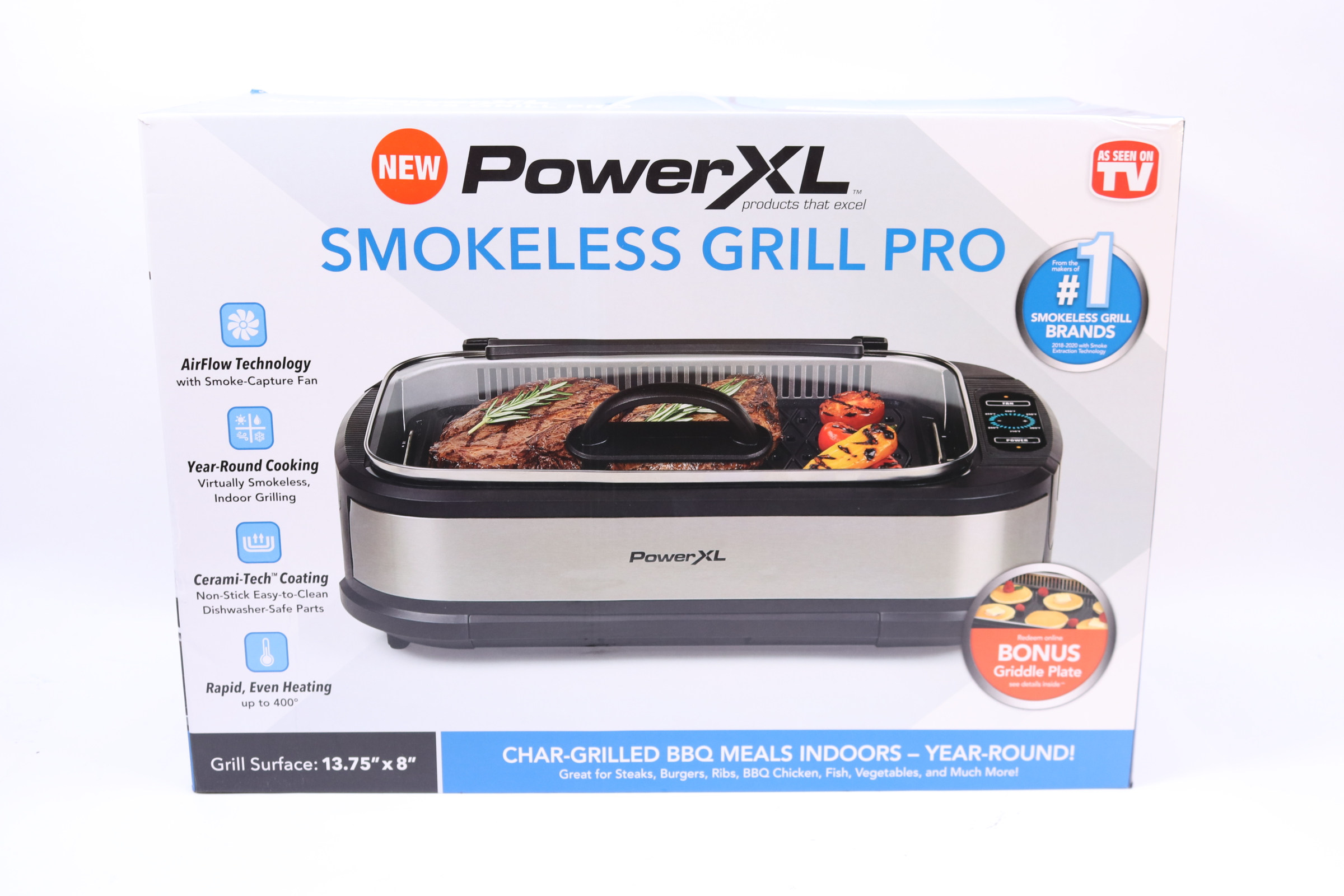 PowerXL PXLSG Smokeless Grill Pro Countertop Indoor Electric Grill