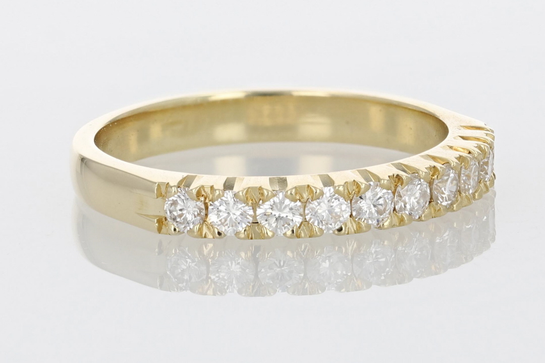 .37ctw Round Cut Diamond Prong Set Wedding Band Ring 14k Yellow Gold ...