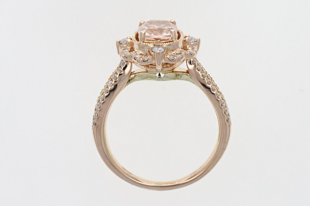Truly Zac Posen Morganite with Diamond Ring 14k Multi-Tone