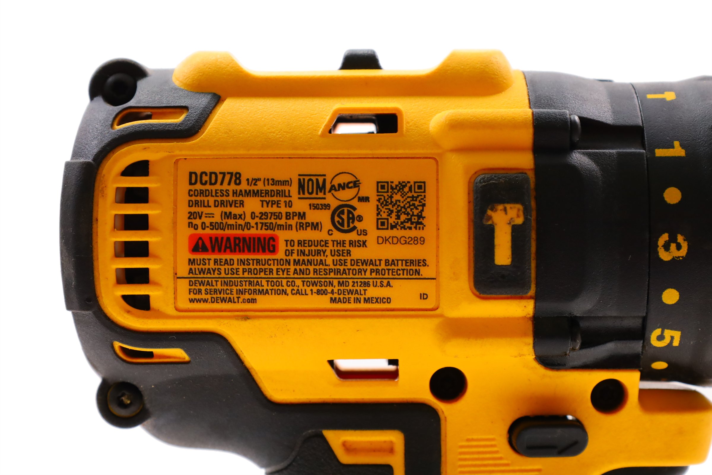 DeWalt DCD778 20V 1/2