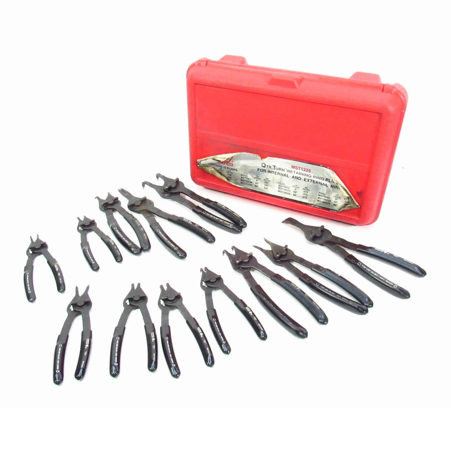 Matco Tools MST1225 QtrTurn Retaining Ring Pliers For Internal