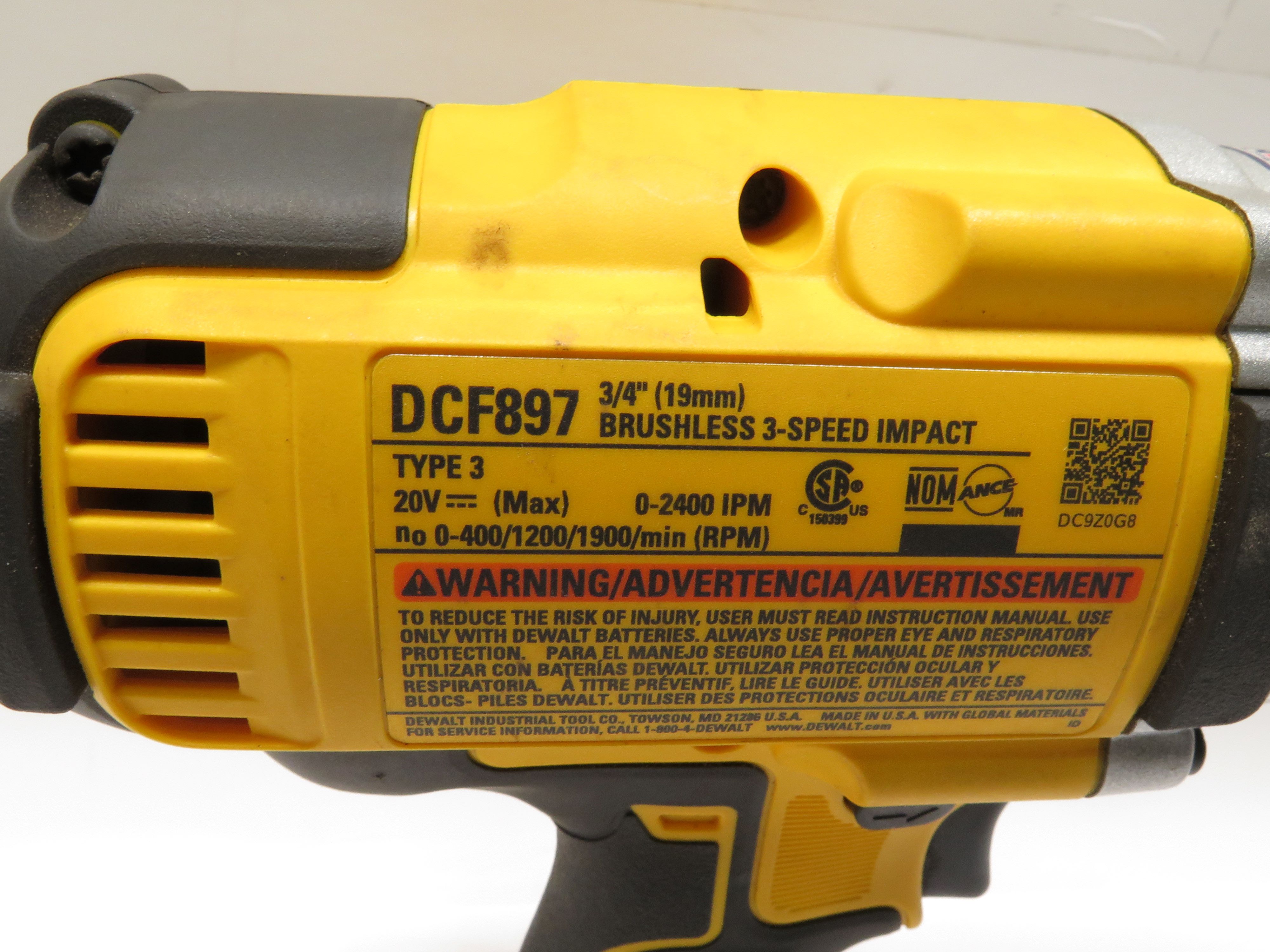 DeWalt DCF897 20V XR Cordless Brushless 3/4 in. High Torque Impact