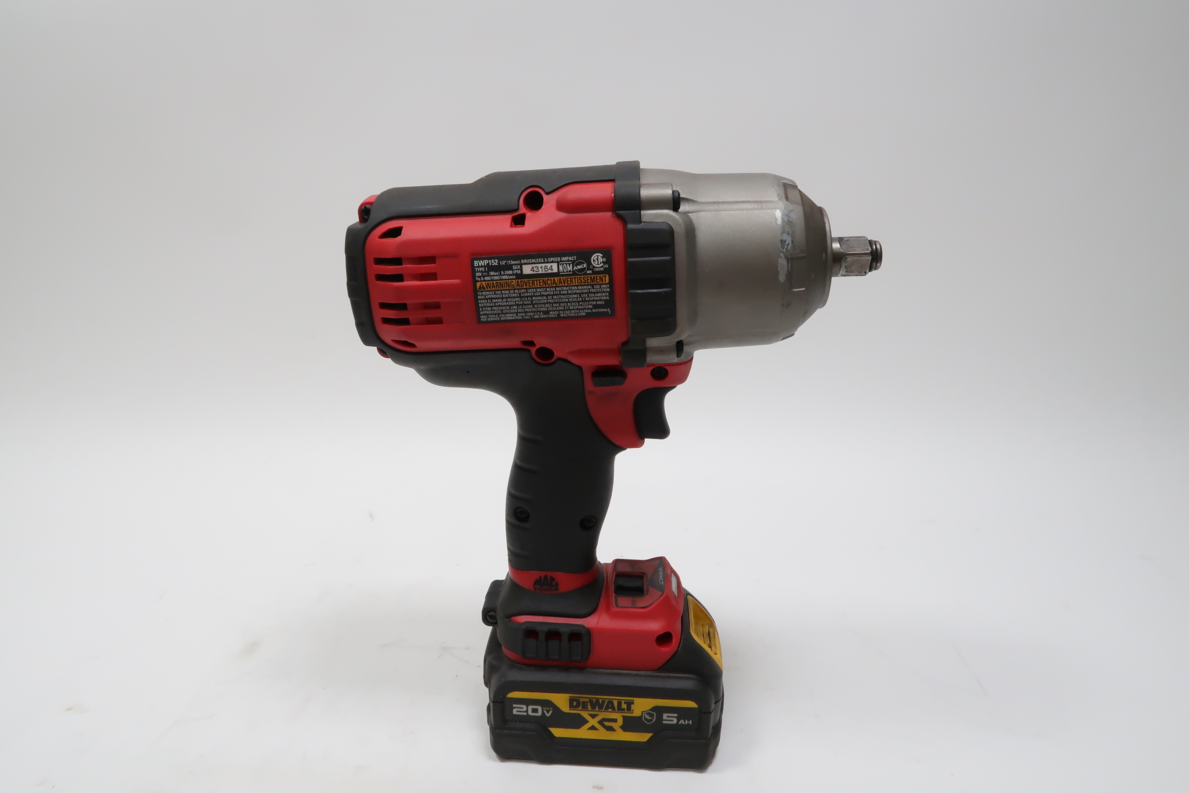 Mac Tools BWP152 20V MAX 1/2" Drive BLSpec HighTorque Brushless
