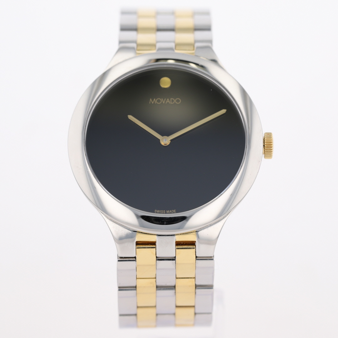Movado Two-Tone Gold & Silver Movado-Style Wristwatch with Black Dial Movado Silver/Gold Museum Black Dial Two-tone Stainless  main image 3