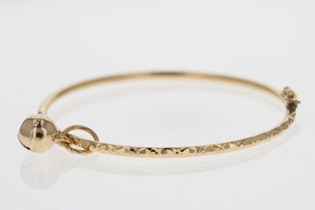 Jingle Bell Dangle Charm on 2mm Bangle 5.5