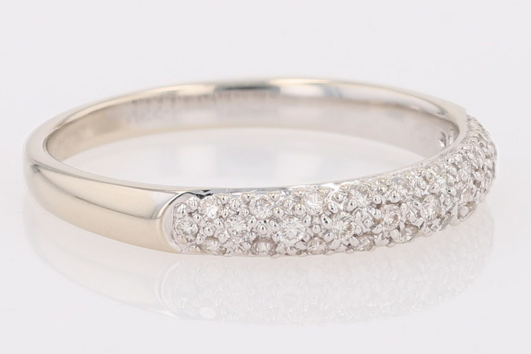 .14ctw Round Cut Diamond Cluster Wedding Band Ring 14k White Gold Size 6.75