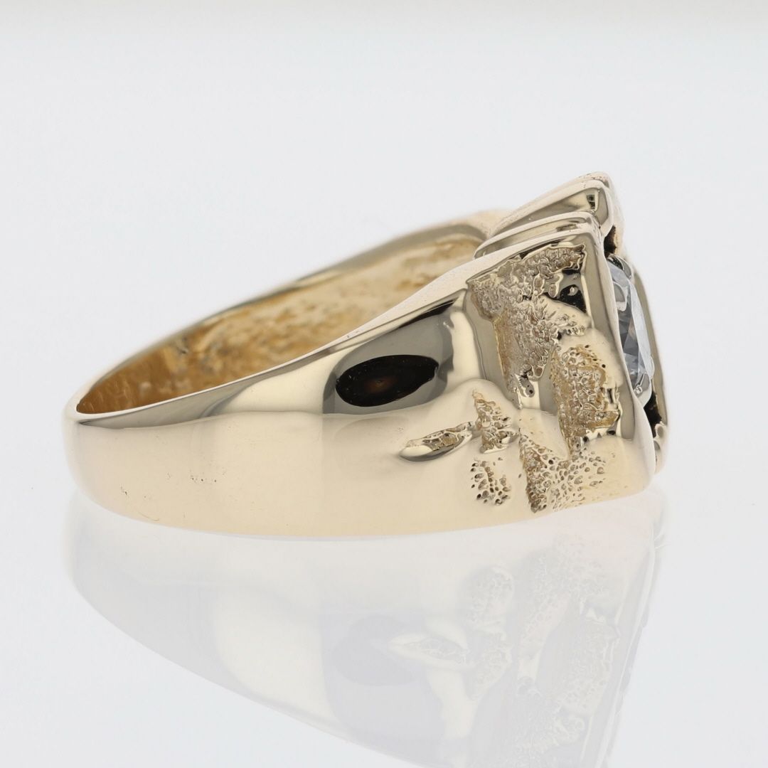.73ct Round Cut Diamond Solitaire Nugget Band Ring 14k Yellow Gold Size 6