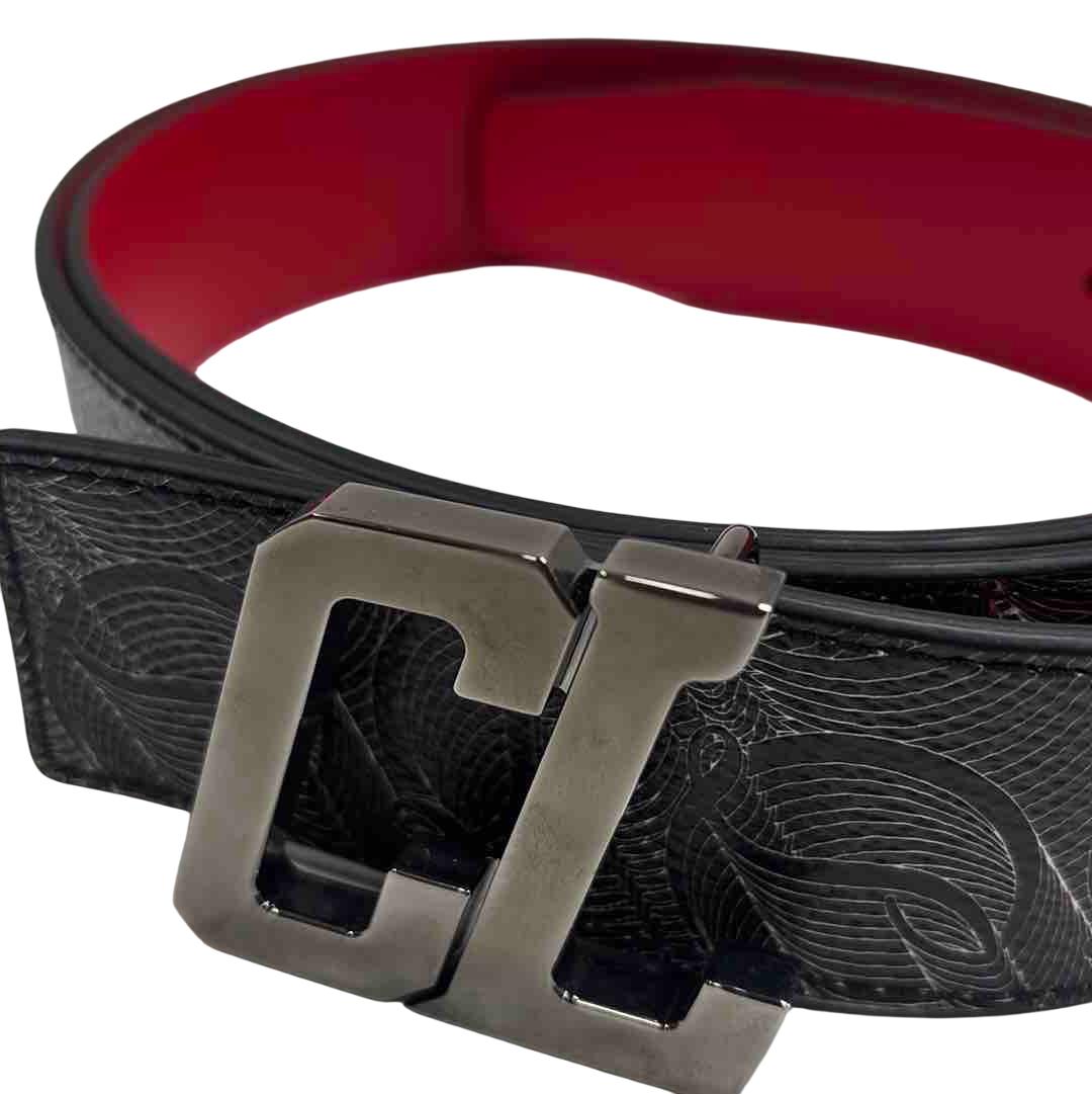 Happy Rui CL Logo ブラック カーフスキン - Belts - Men