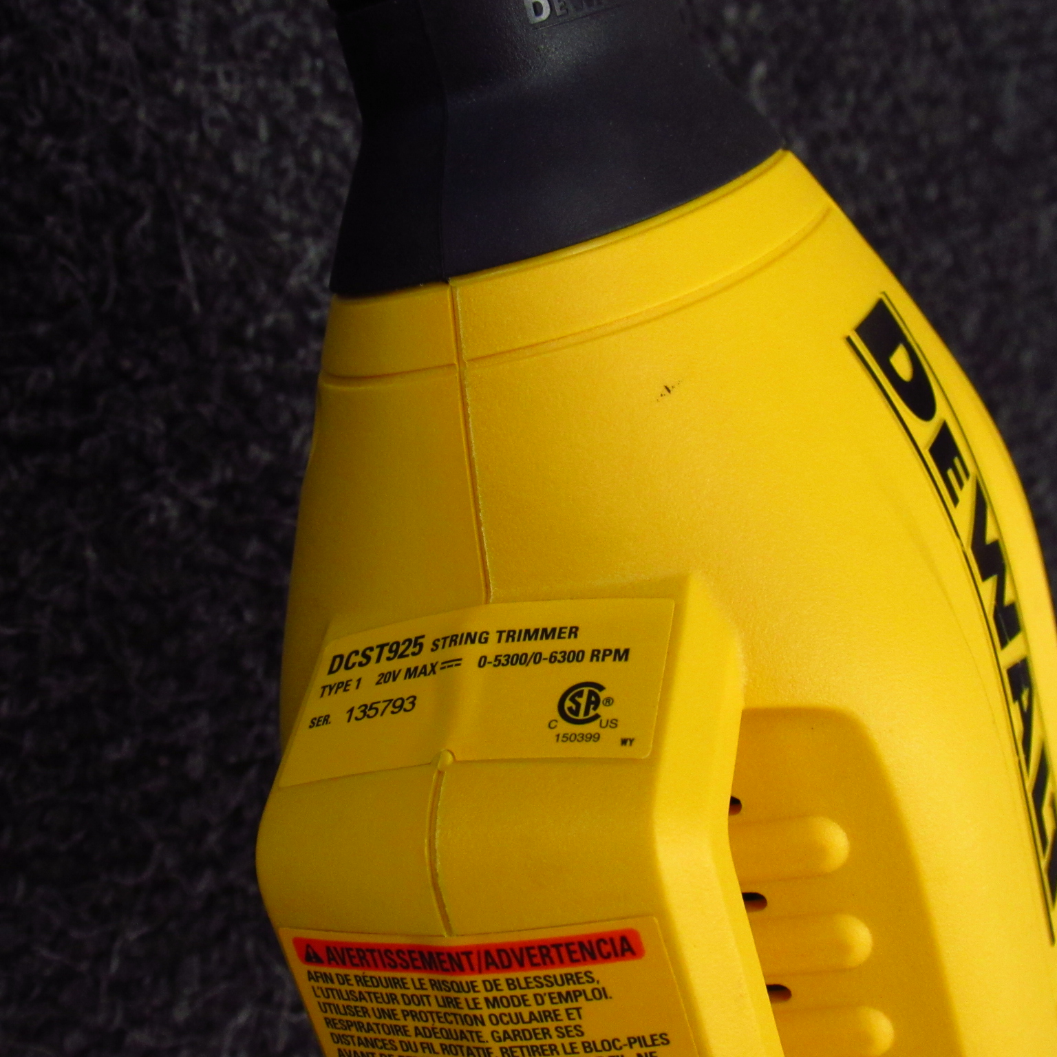 DeWalt DCST925 20V Lithiumion Cordless String Trimmer Local PickUp Only
