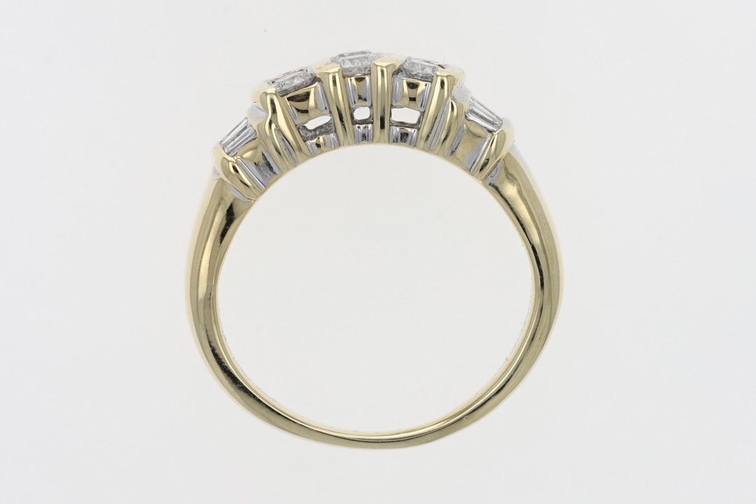 .99ctw Round & Baguette Cut Diamond Wedding Band Ring 14k Yellow Gold ...
