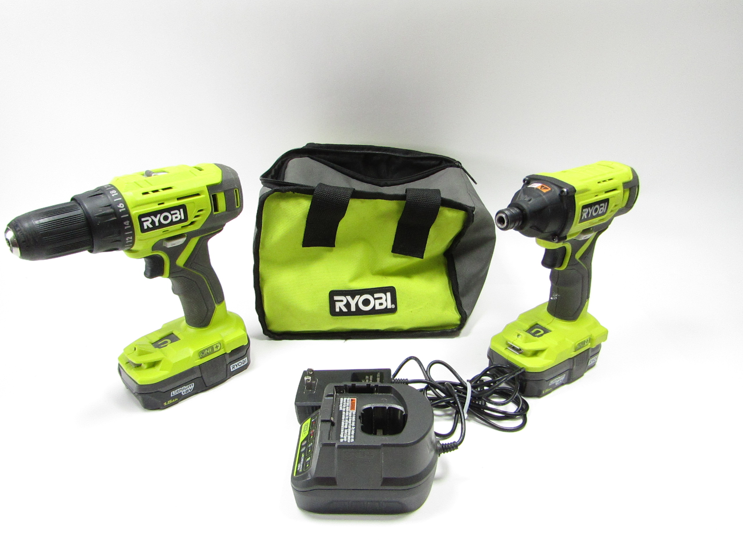 Ryobi One 18v Cordless 2 Tool Combo Kit P1817 6390