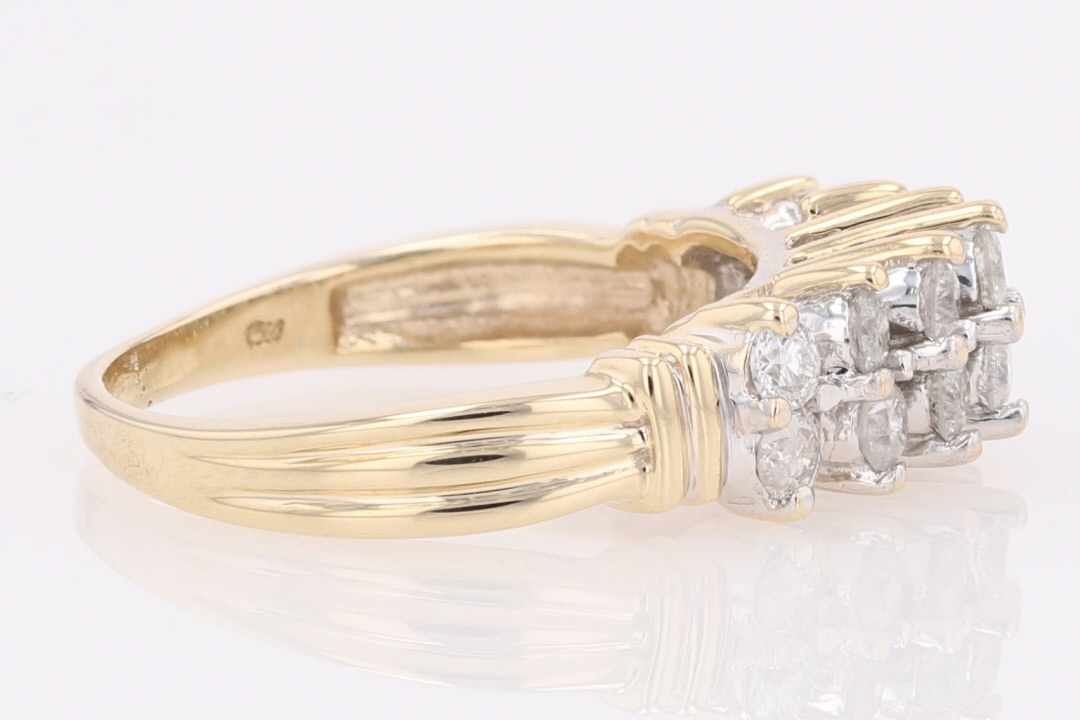 .85ctw Round Cut Diamond Prong Set Wedding Band Ring 10k Yellow Gold Size 8