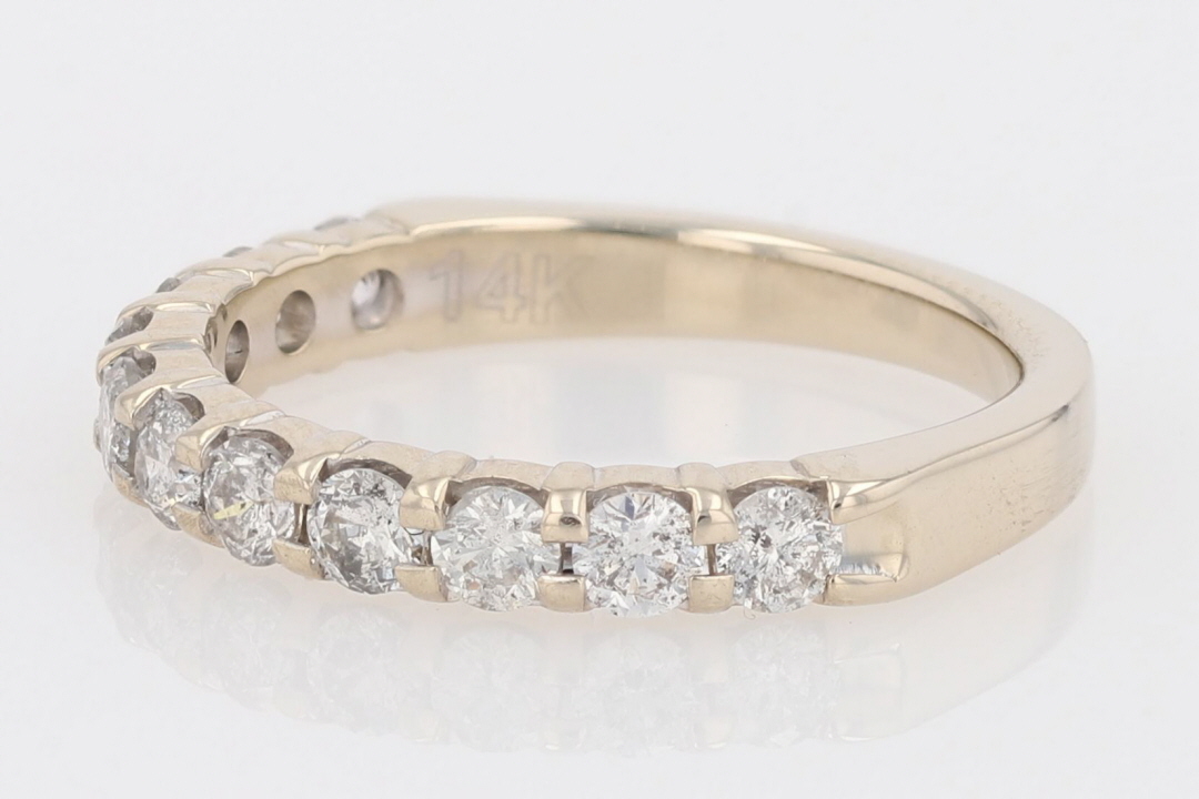 .85ctw Round Cut Diamond Prong Set Wedding Band Ring 14k White Gold Size 7