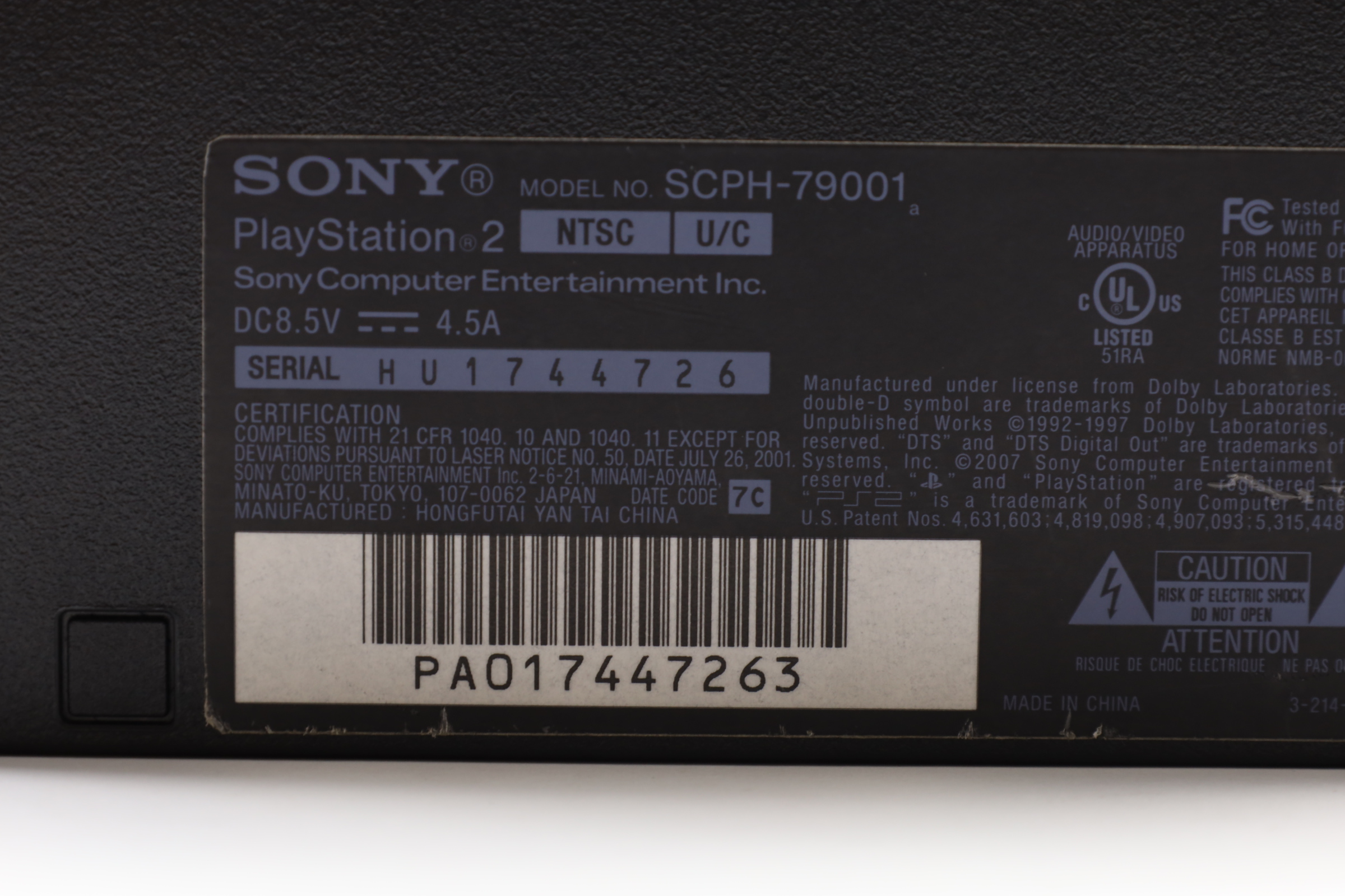 Sony PlayStation 2 Slim SCPH79001 Video Game Console Black (8008)