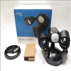 Ring Floodlight Cam Plus Wired – 1080p Outdoor Security Camera – Alexa/Google – Black Or White