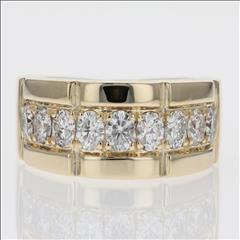 1.00ctw Round Cut Diamond Prong Set Wedding Band Ring 14k Yellow Gold ...