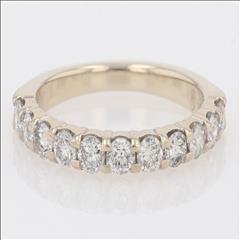 .85ctw Round Cut Diamond Prong Set Wedding Band Ring 14k White Gold Size 7