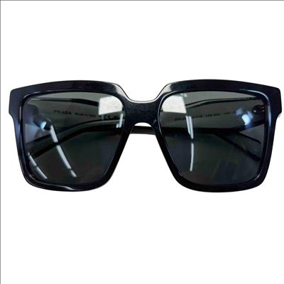 Prada SPR 24 58018 1AB-560 Black Rectangular Sunglasses