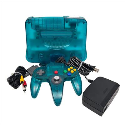 Nintendo 64 N64 NUS-001 64-bit CPU Home Video Game Console in Ice