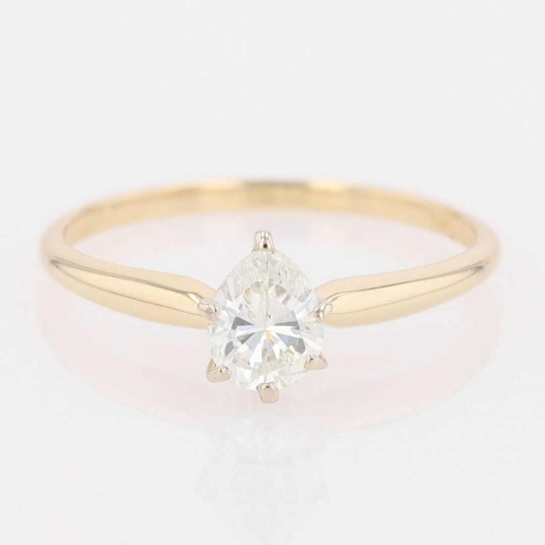 .43ct Pear Shaped Diamond Solitaire Engagement Ring 14k Yellow Gold Size 6