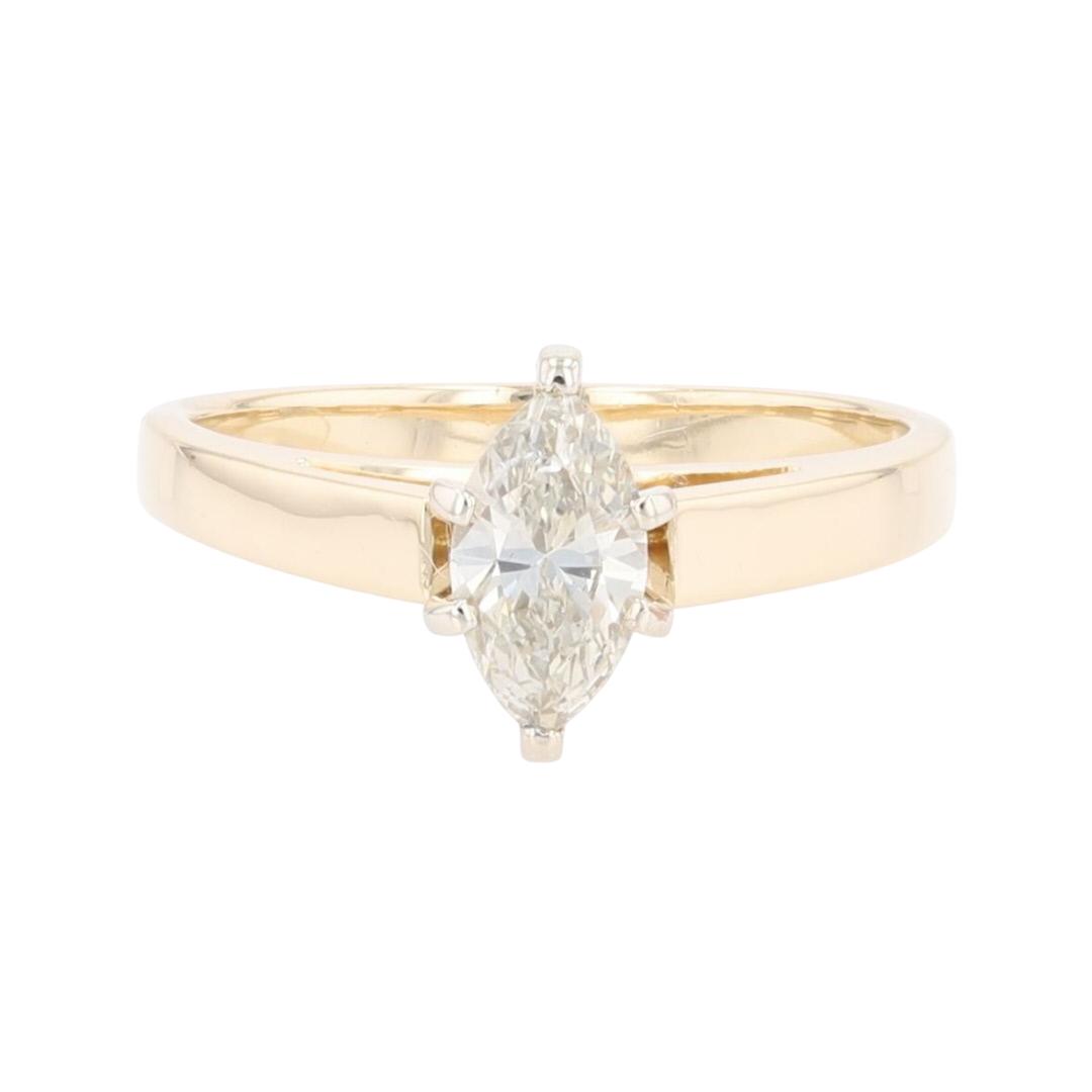 .57ct Marquise Cut Diamond Solitaire Engagement Ring 14k Yellow Gold ...