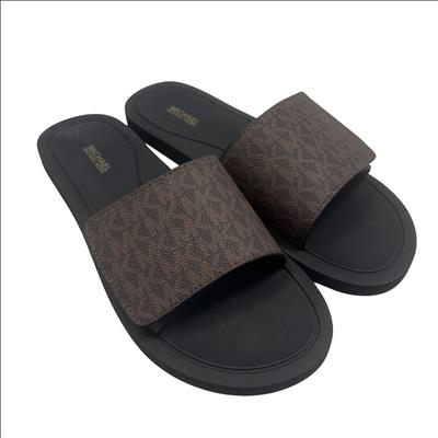 Michael Kors Men\'s Black MK Embossed Slide Sandals Jake Logo Embossed Rubber Slide Sandal | Michael Kors [US] main image 2