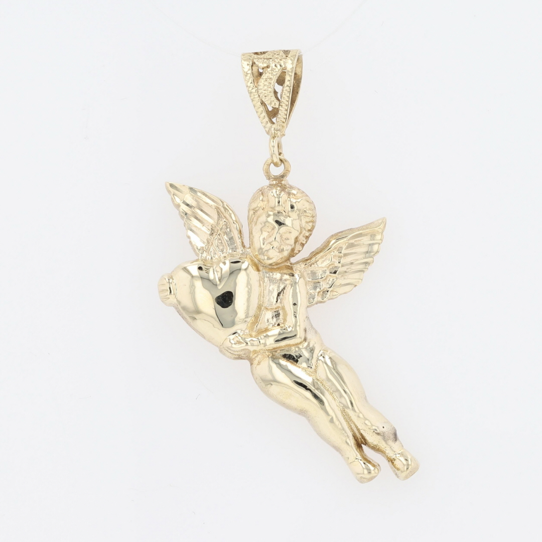 48.2mm Cupid with Heart Pendant without Chain 10k Yellow Gold 2.95