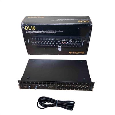 Midas DL16 Black 16-Input 8-Output Digital Stage Box 4813