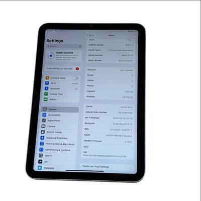 Apple iPad Mini 6th Gen. MK8K3LL/A A2568 Purple 8.3