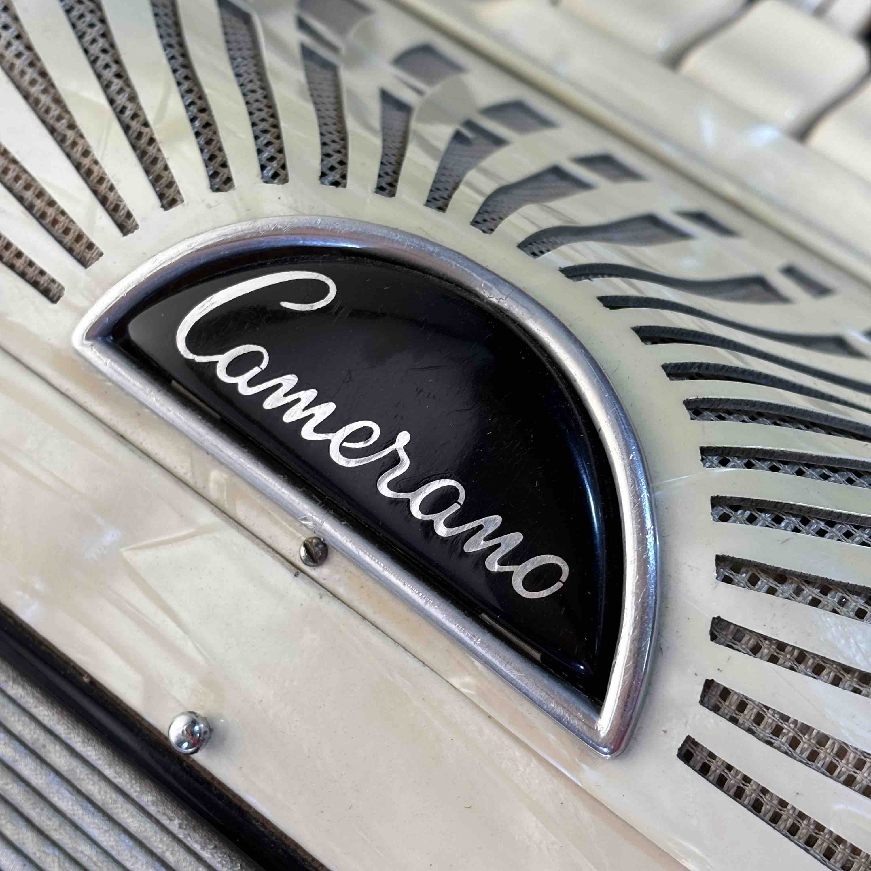Camerano Vintage Ivory & Black Pearl Finish Piano Accordion