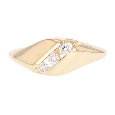 .12ctw Round Cut Diamond Diagonal Set Graduated Band Ring 14k Yellow ...