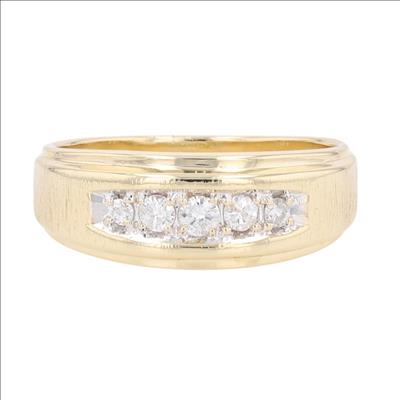 .32ctw Round Cut Diamond Prong Set Wedding Band Ring 14k Yellow Gold Size 9