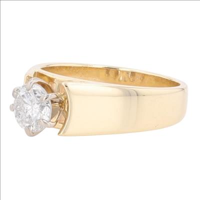 .89ct Round Cut Diamond Cathedral Engagement Ring 14k Yellow Gold Size 7.5