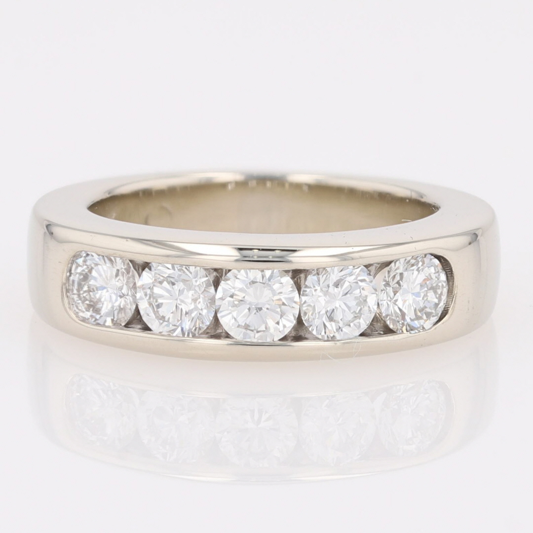 .91ctw Round Cut Diamond Channel-Set Wedding Band Ring 14k White Gold ...