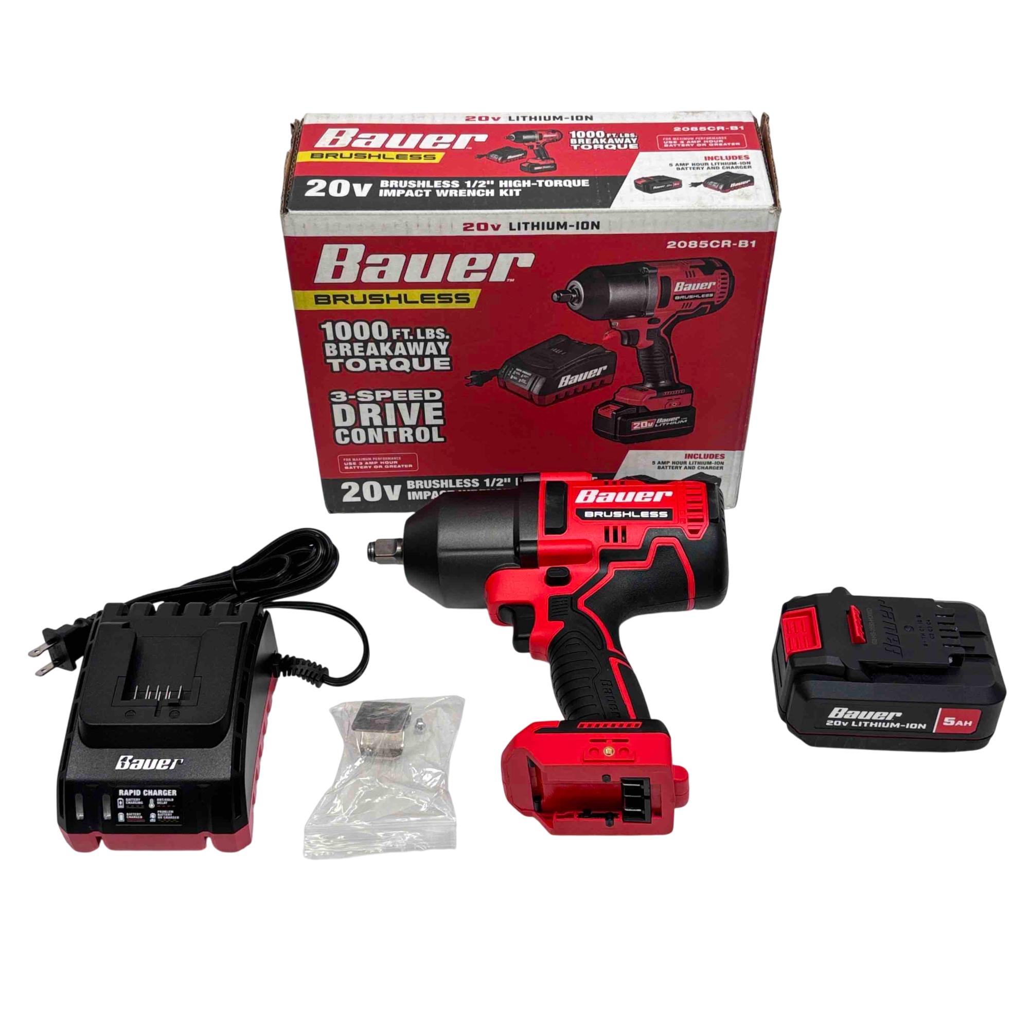 Bauer 2085CR-B1 20V Brushless High Torque Cordless 1/2