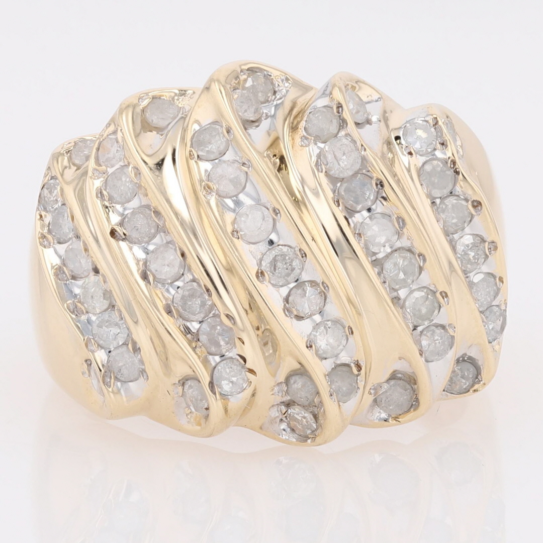 .75ctw Round Diamond Channel-Set Statement Band Ring 10k Multi-Tone ...
