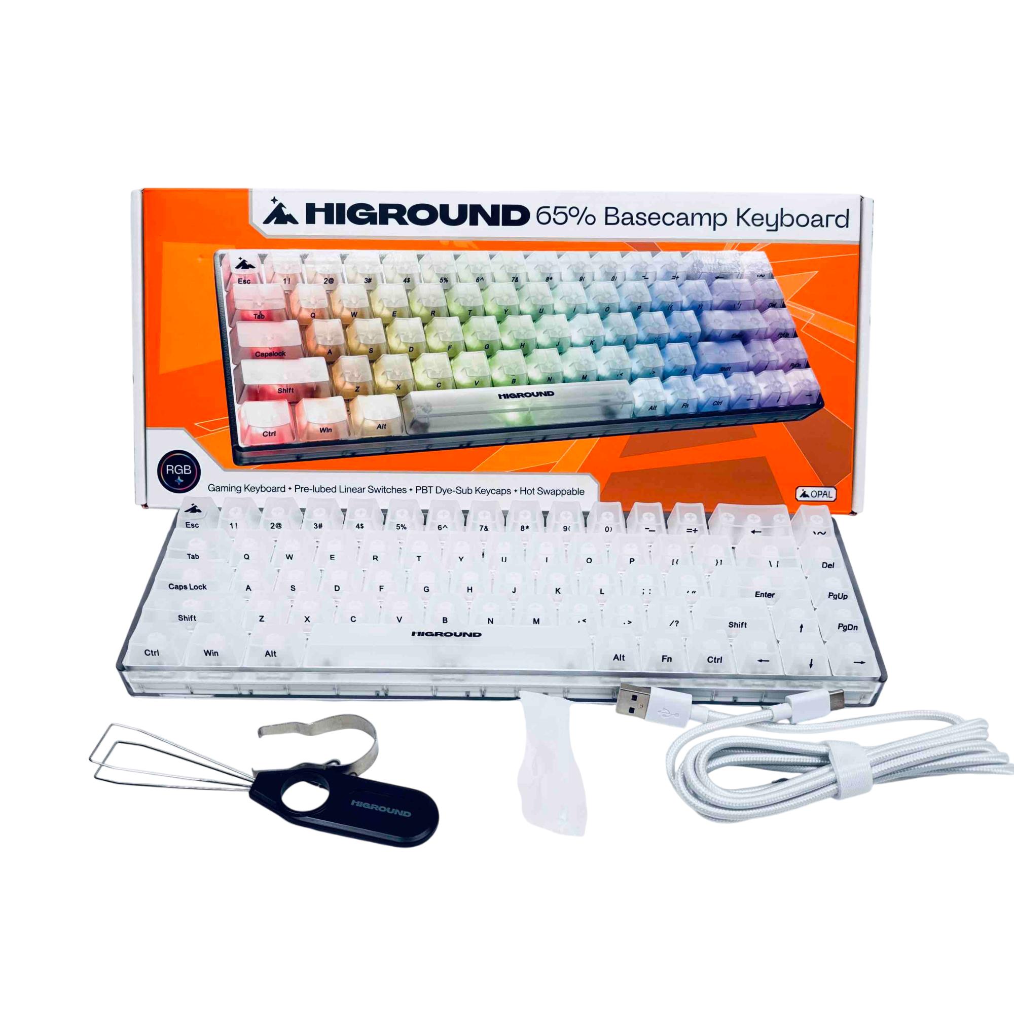 Higround 65% Basecamp Keyboard Opal Edition RGB Pre-lubed Linear Switches