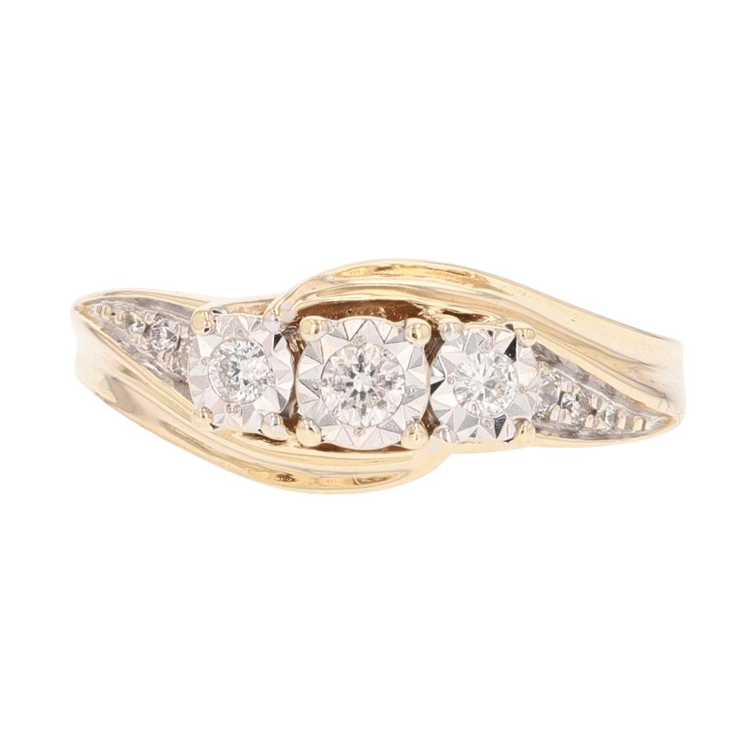 Past Present Present .28ctw Diamond Engagement Ring 10k Multi-Tone Gold ...