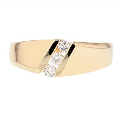 .27ctw Round Cut Diamond Diagonal-Set Wedding Band Ring 14k Yellow Gold ...