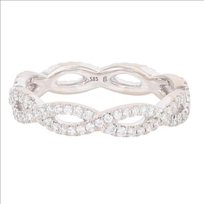 .39ctw Round Cut Diamond Eternity Twist Style Wedding Band 14k White ...